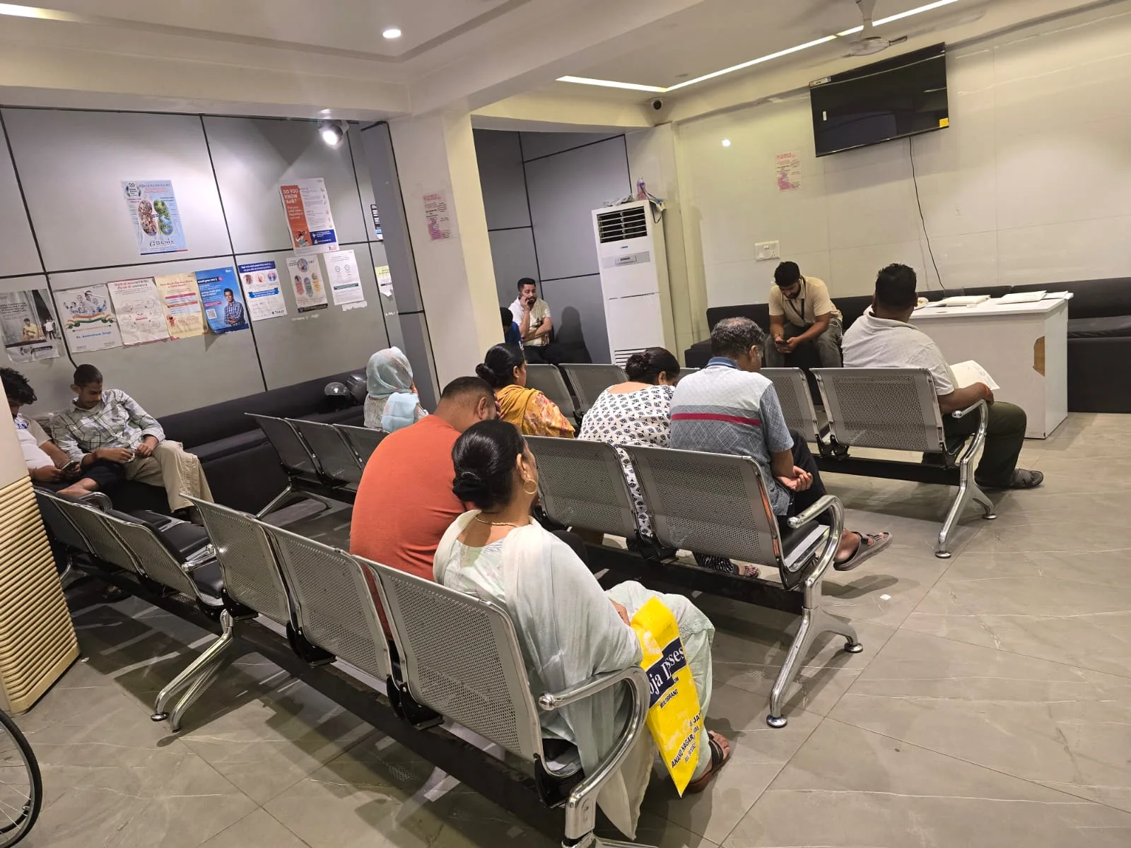 Evening OPD waiting lounge at Bhagwati Medicate Talab Tillo